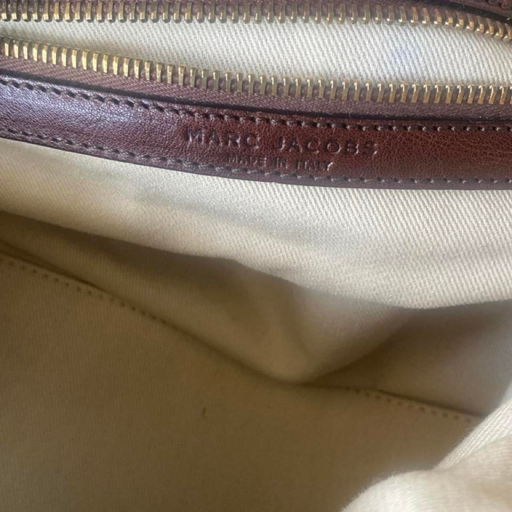 Marc Jacobs Satchel Bag Women Medium Brown Nylon Leather Mixed Media Italy - Picture 5 of 8